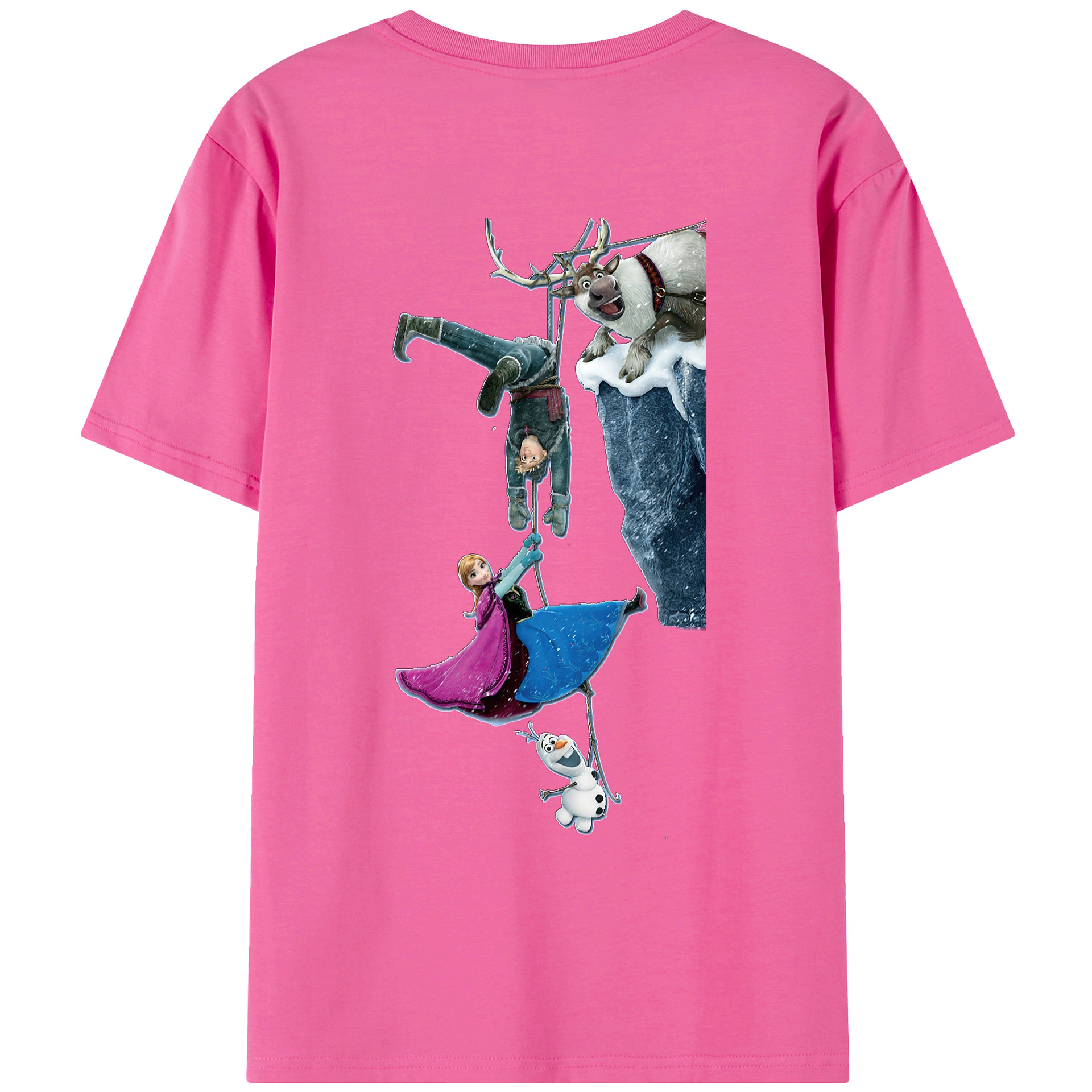 （画像用） アナと雪の女王 アンナ エルサ Frozen Anna Elsa レディース半袖Tシャツ(バックプリント)